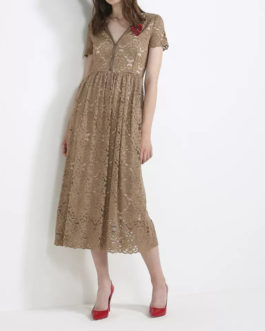 Atos Lombardini Short Sleeve Midi Dress