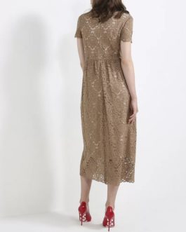 Atos Lombardini Short Sleeve Midi Dress