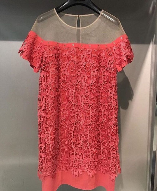Atos Lombardini Sheer Element Mini Crochet Dress - Image 7
