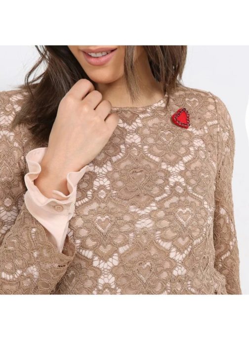 Atos Lombardini Long Sleeve Midi Crochet Dress - Image 3