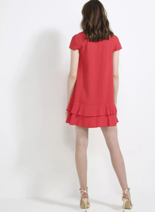 Atos Lombardini Heart Brooch Mini Dress With Ruffles - Image 4