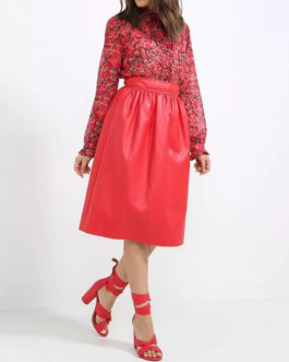 Atos Lombardini Multicolored Eco Leather Midi Dress