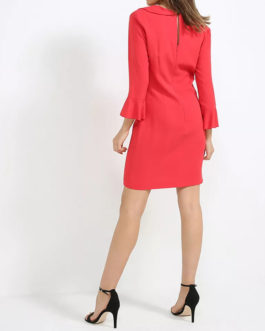Atos Lombardini Ruffled Dress On Collar And Sleeves