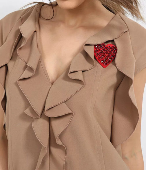 Atos Lombardini V Neck Ruffled Mini Dress - Image 3