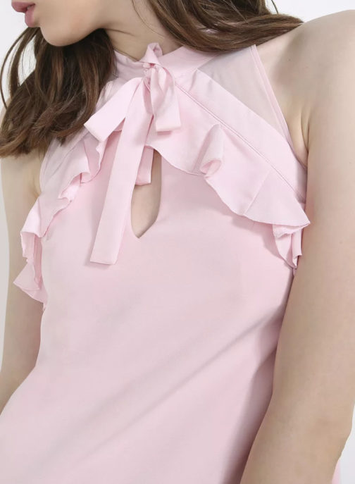 Atos Lombardini Pink Ruffled Mini Dress - Image 3
