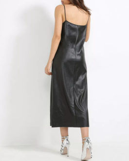 Atos Lombardini Slit Eco Leather Dress