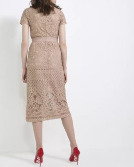 Atos Lombardini Midi Crochet Dress