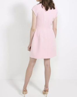 Atos Lombardini Gold Buttoned Mini Dress