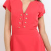 Atos Lombardini Gold Buttoned Mini Dress - Image 5