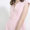 Atos Lombardini Gold Buttoned Mini Dress - Image 3