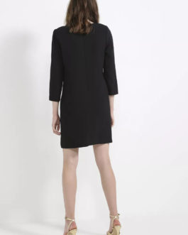 Atos Lombardini Gold Pocket Long Sleeve Dress