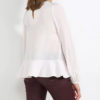 Atos Lombardini Long Sleeve Ruffled Blouse Chain Detail - Image 2