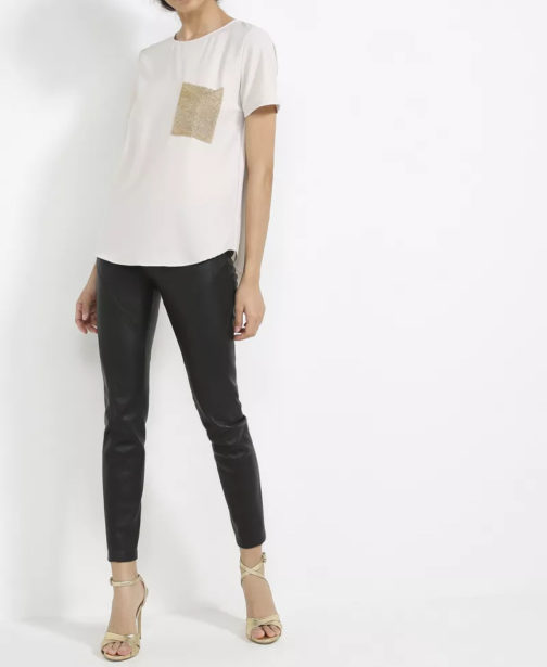 Atos Lombardini Gold Pocket Blouse Short Sleeve - Image 4
