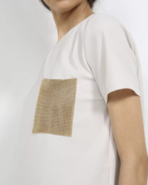 Atos Lombardini Gold Pocket Blouse Short Sleeve - Image 5