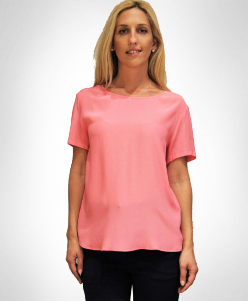 Atos Lombardini Short Sleeve Silky Basic Top - Image 8