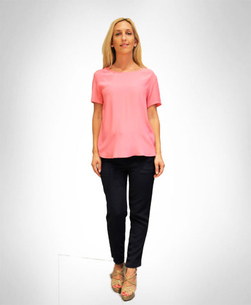Atos Lombardini Short Sleeve Silky Basic Top - Image 9