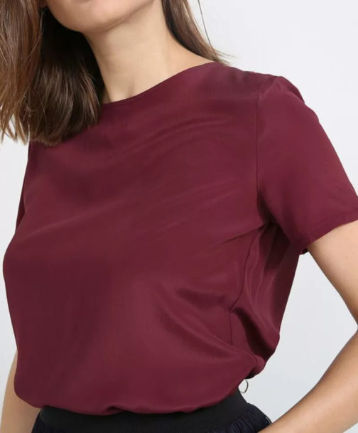 Atos Lombardini Short Sleeve Silky Basic Top - Image 4