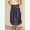 Atos Lombardini High Waist Eco Leather Midi Skirt - Image 8