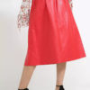 Atos Lombardini High Waist Eco Leather Midi Skirt - Image 2
