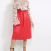 Atos Lombardini High Waist Eco Leather Midi Skirt - Image 3