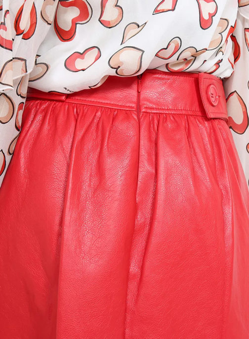 Atos Lombardini High Waist Eco Leather Midi Skirt - Image 4