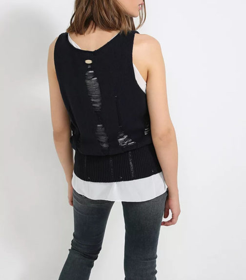 Atos Lombardini Knitted Ripped Top - Image 2