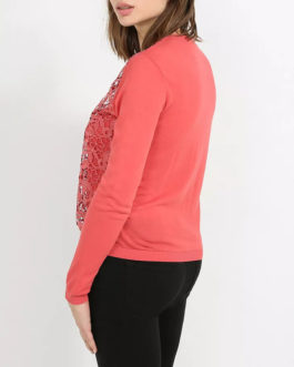 Atos Lombardini Long Sleeve Cardigan With Crochet