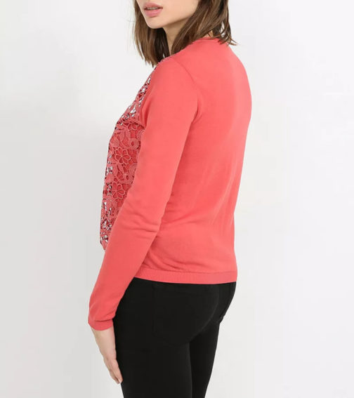 Atos Lombardini Long Sleeve Cardigan With Crochet - Image 2