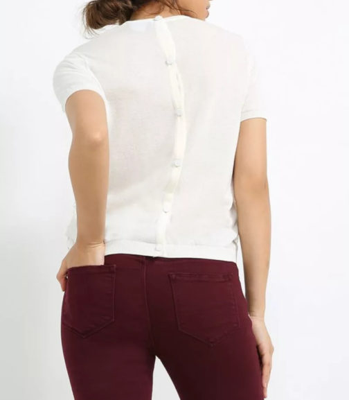 Atos Lombardini Short Sleeve Cardigan With Crochet - Image 2