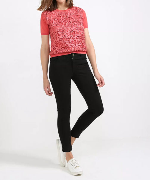 Atos Lombardini Short Sleeve Cardigan With Crochet - Image 5