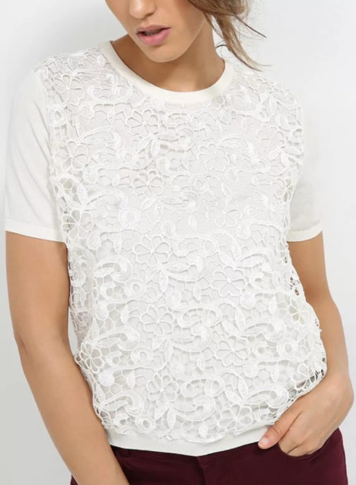 Atos Lombardini Short Sleeve Cardigan With Crochet - Image 3