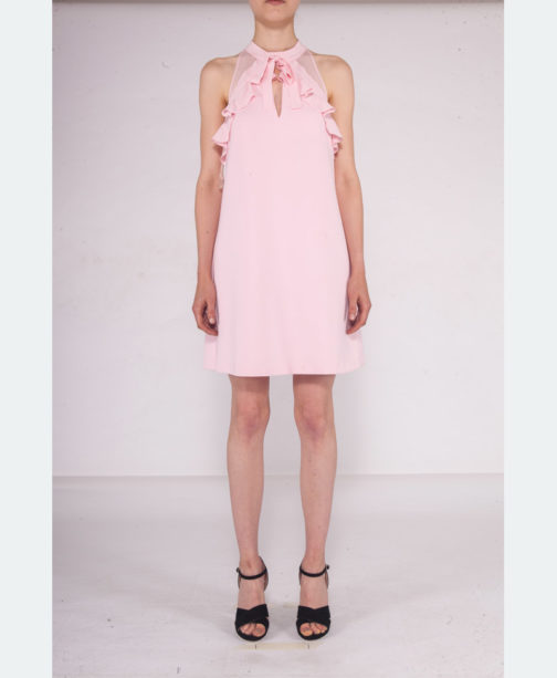 Atos Lombardini Pink Ruffled Mini Dress - Image 4