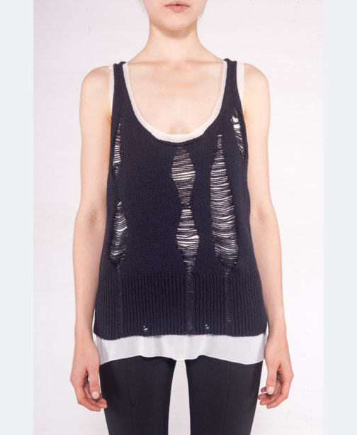 Atos Lombardini Knitted Ripped Top - Image 6