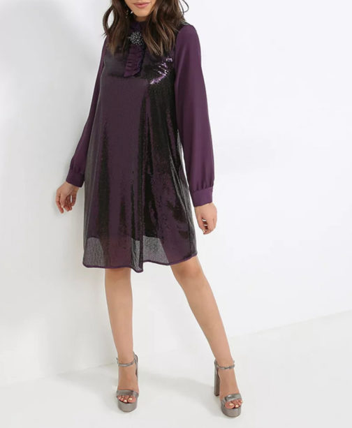 Sequined Long Sleeved Dress