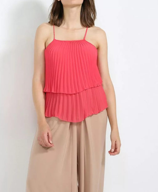 Pleated Sleeveless Top