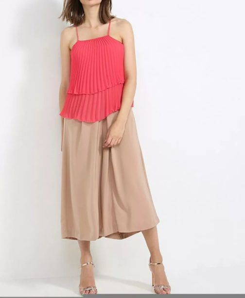 Atos Lombardini Pleated Sleeveless Top Strawberry - Image 3