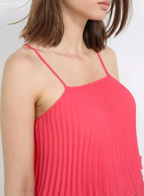 Atos Lombardini Pleated Sleeveless Top Strawberry - Image 4