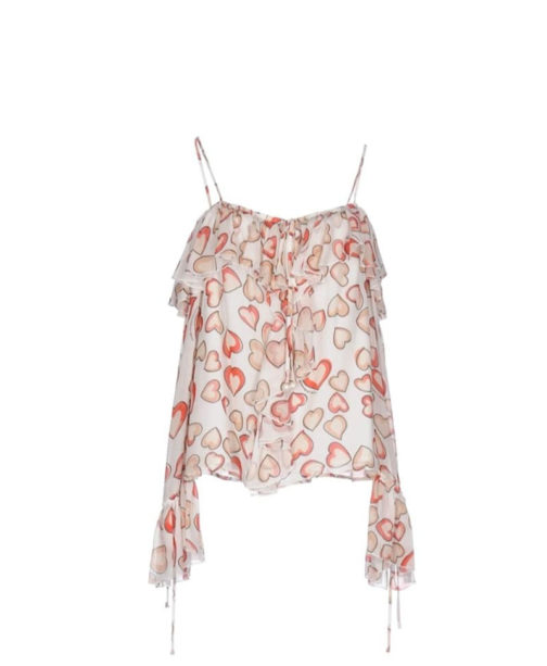 Atos Lombardini Off Shoulder Printed Top With Hearts - Image 6