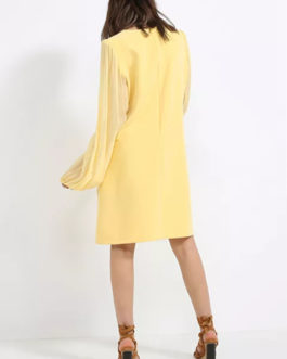 Atos Lombardini Long Sleeved Dress Yellow