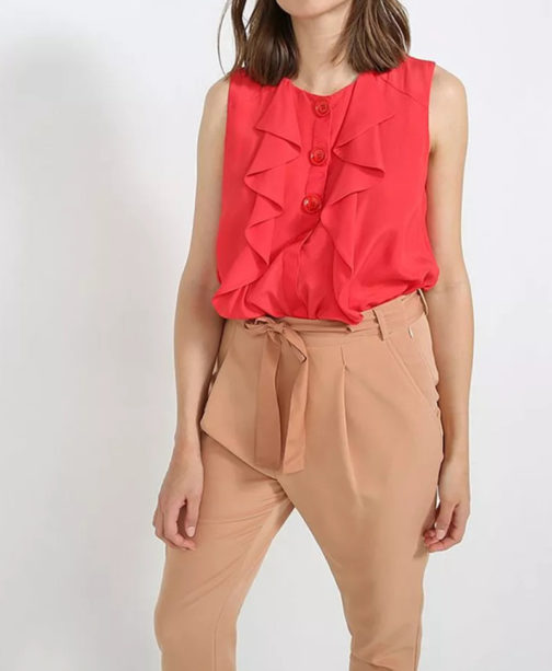Sleeveless Ruffled Top