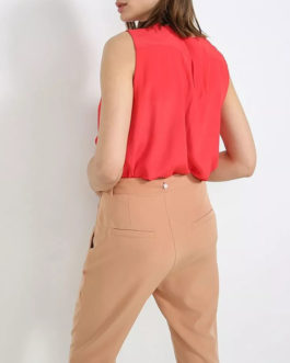 Atos Lombardini Sleeveless Ruffled Top