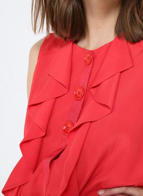 Atos Lombardini Sleeveless Ruffled Top - Image 4