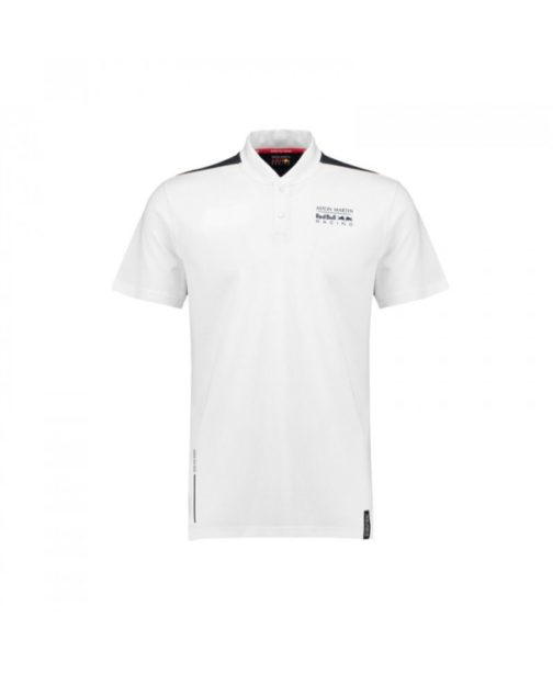 Men's Baseball Collar Polo Shirt White 2018 Aston Martin Red Bull Racing