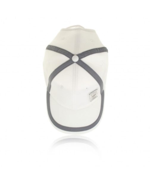 COTTON CAP WHITE-CHARCOAL GREY - Image 4