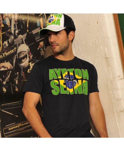 Ayrton Senna T-Shirt Brazil navy - Image 2